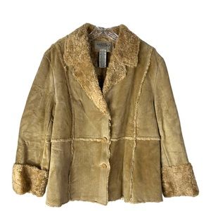 Sonoma Suede Leather Penny Lane Jacket Coat SZ XL